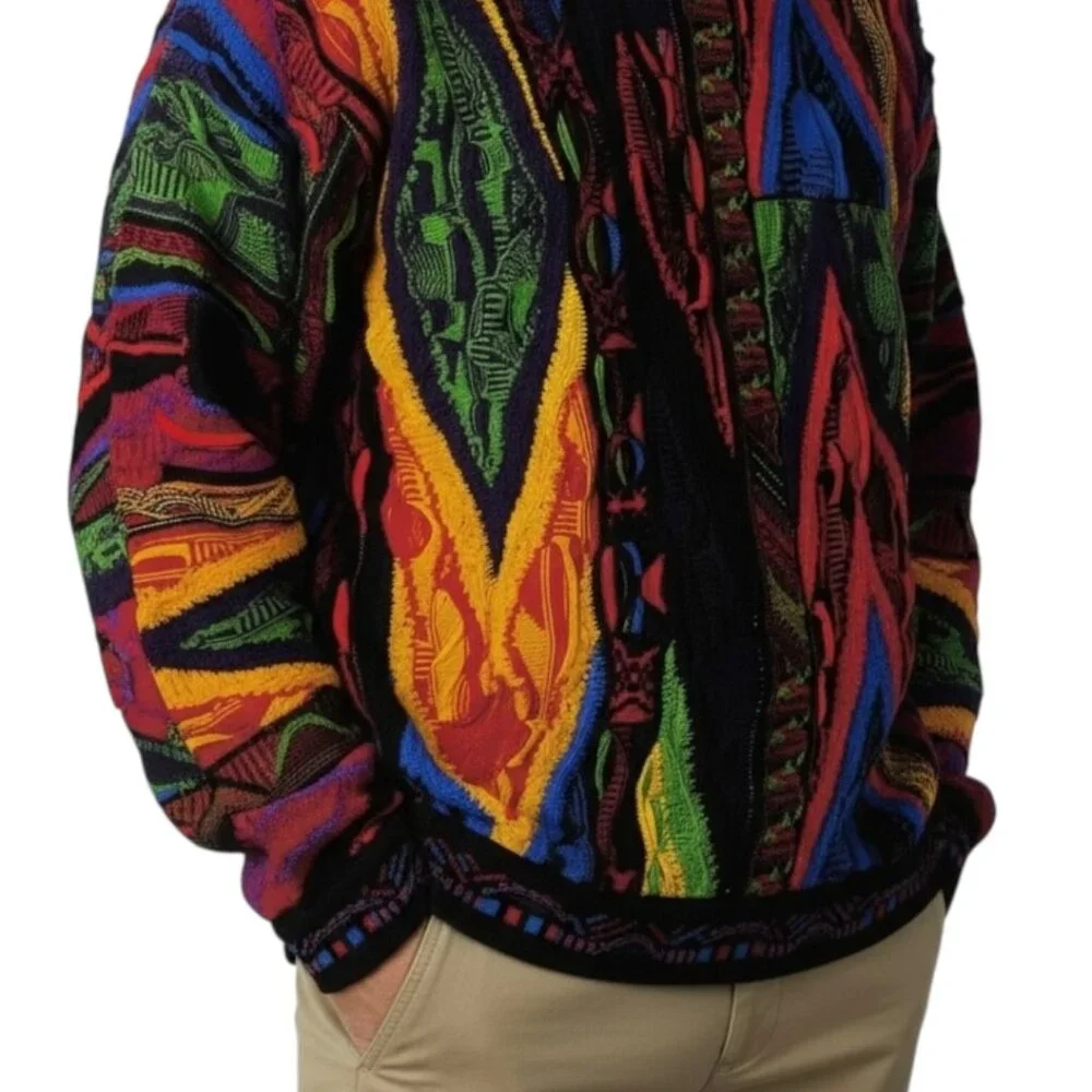 COOGI Australia Rare Vintage Hip-Hop Biggie Smalls 3D Knit Multicolor Sweater - Picture 12 of 17
